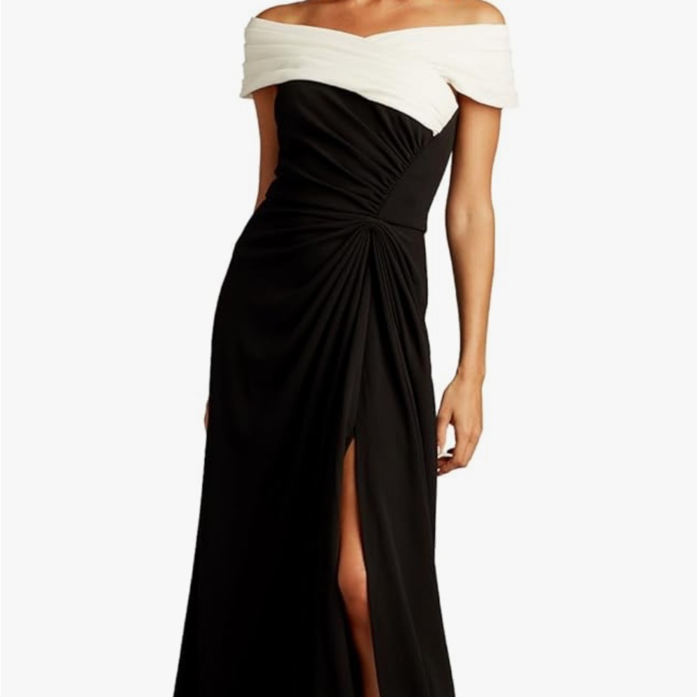 Tadashi Shoji Black/White gown. Has a small train. Worn once